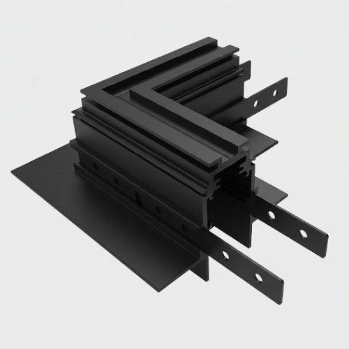 20mm aluminium corner 90 degree recessed magnetic profile in black finish