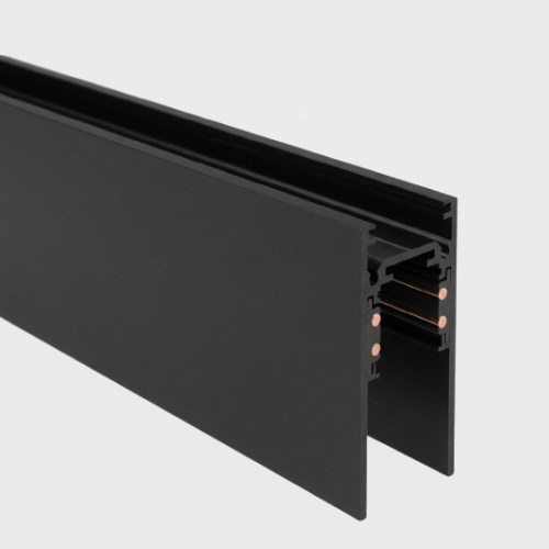 20mm aluminium magnetic surface profile light in black finish with circular design