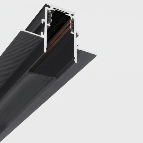 20mm aluminium recessed magnetic profile light in black finish with circular design