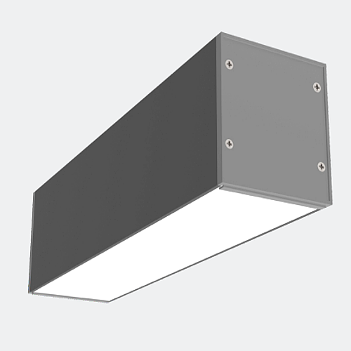 Recessed LED Aluminium Profile Light 24W 90x75mm with PMMA Diffuser, 2835 SMD LED Strip, 36V DC Linear Lighting